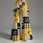 Pittsburgh Steelers Zubaz All-Over Print Women's High Waist Wide Leg Pants