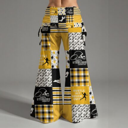 Pittsburgh Steelers All-Over Print Women's High Waist Wide Leg Pants