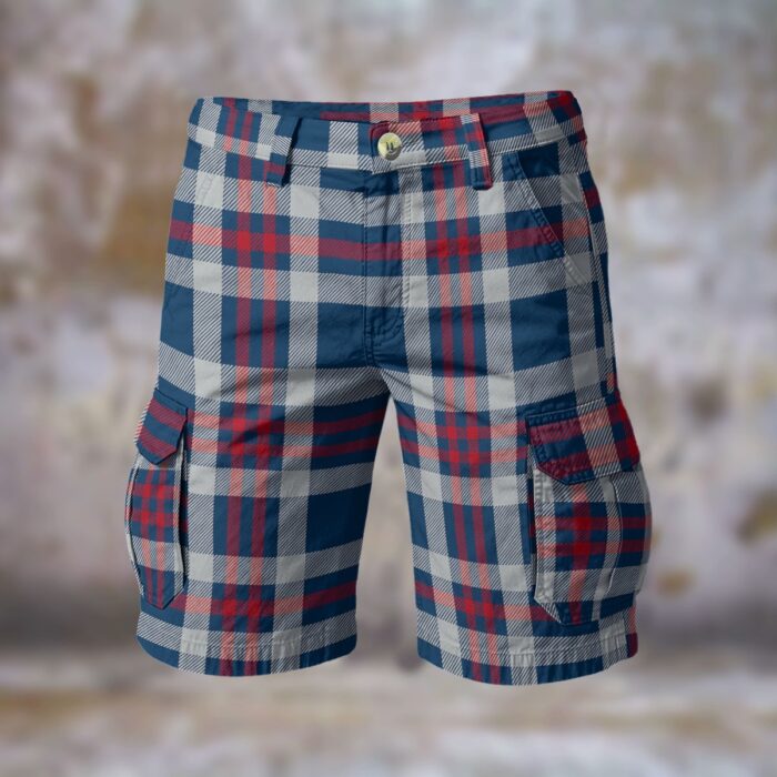 New England Patriots tartan Cargo Shorts - Image 1