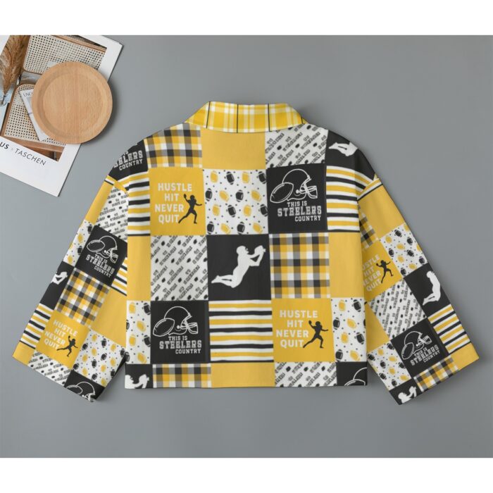 Pittsburgh Steelers All-Over Print Women's Cropped Jacket | 245GSM Cotton - Image 1