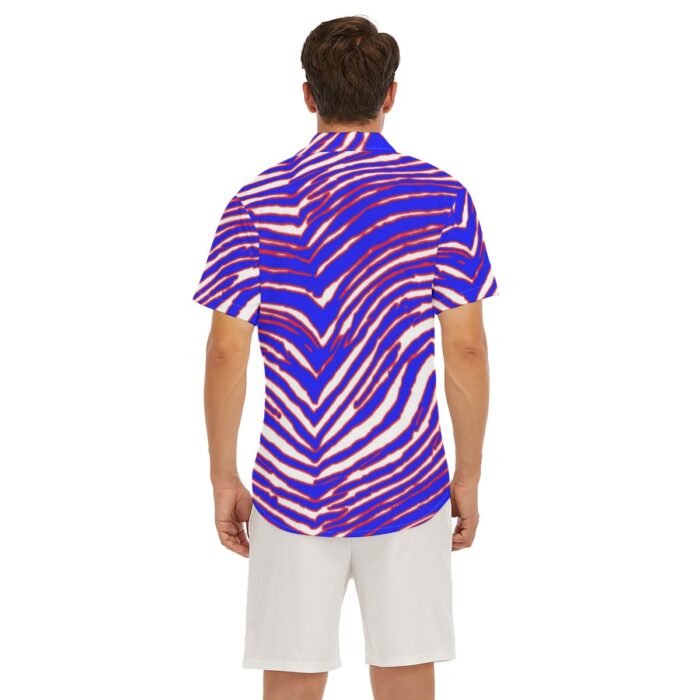 Buffalo Bills Zubaz All-Over Print Men's Deep V-neck Short Sleeve T-shirt - Image 7