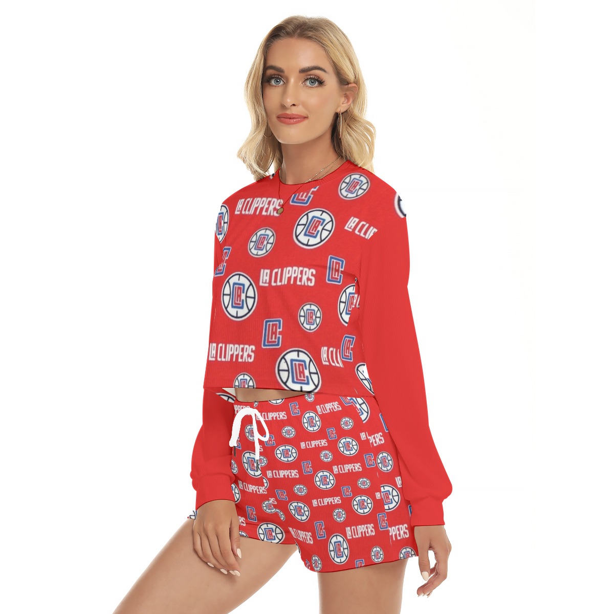 Los Angeles Clippers Women's Short Sweatshirt And Pants Suit - Image 2