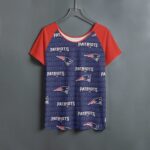 New England Patriots Zubaz All-Over Print Women's Round Neck T-shirt With Raglan Sleeve