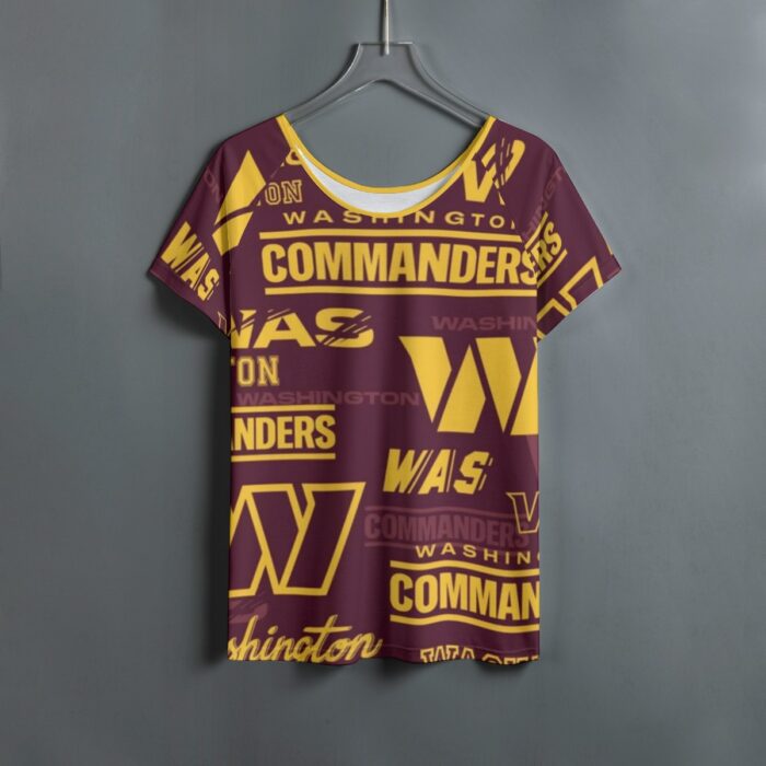 Washington Commanders Women's Round Neck T-shirt With Raglan Sleeve - Image 1
