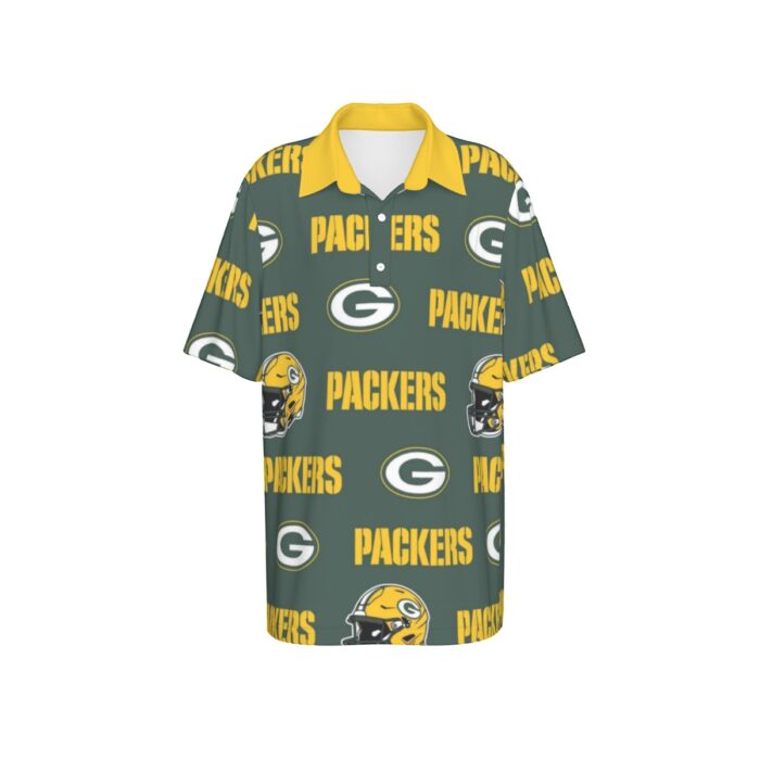 Green Bay Packers All-Over Print Teenage Polo Collar Jersey |210GSM - Image 5