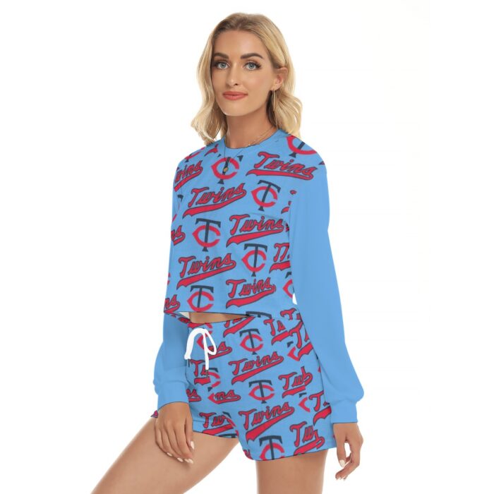 Minnesota Twins Women's Short Sweatshirt And Pants Suit - Image 2