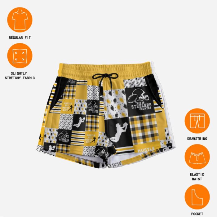 Pittsburgh Steelers All-Over Print Women's Casual Shorts - Image 4