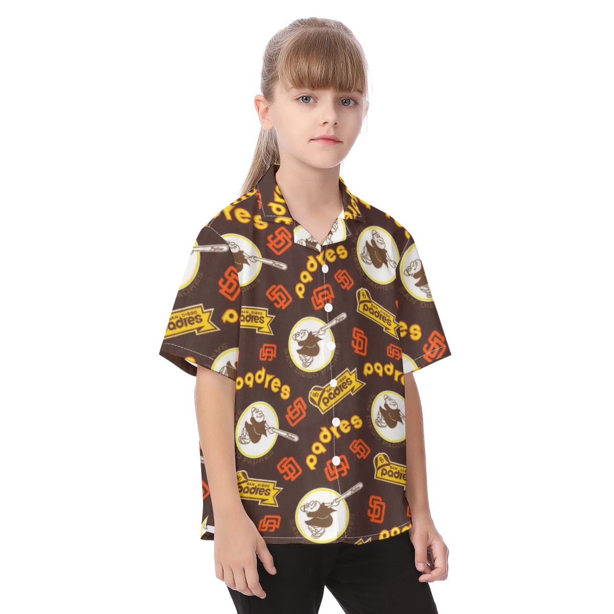 San Diego Padres Kid's Hawaiian Vacation Shirt - Image 2