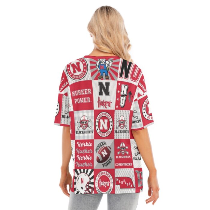 Nebraska Lincoln Cornhuskers Women's Short Sleeves T-shirt With Hem Split - Image 3