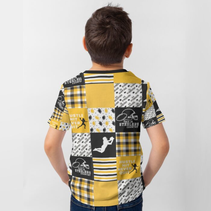 Pittsburgh Steelers Zubaz All-Over Print Kid's T-Shirt - Image 1