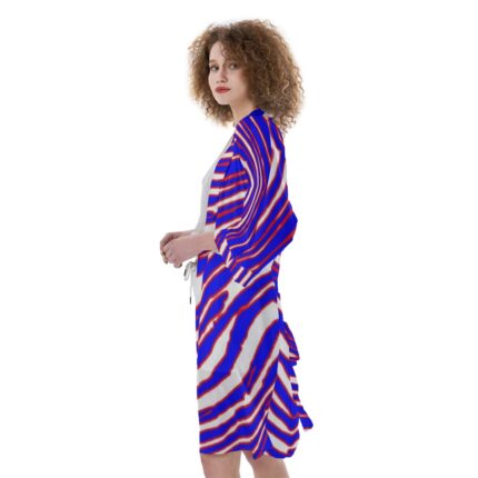 Buffalo Bills Zubaz All-Over Print Women's Satin Kimono Robe