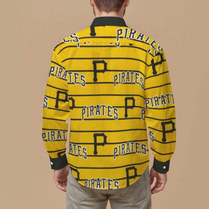 Pittsburgh Pirates Men's Slim Fit Long Sleeve Shirt - Image 2
