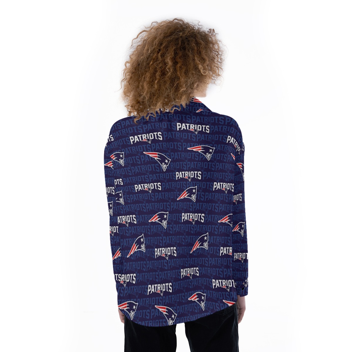 New England Patriots Zubaz All-Over Print Women's Satin Shirt