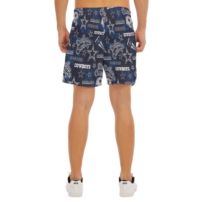 Dallas Cowboys Zubaz All-Over Print Men's Side Split Running Sport Shorts - Image 5