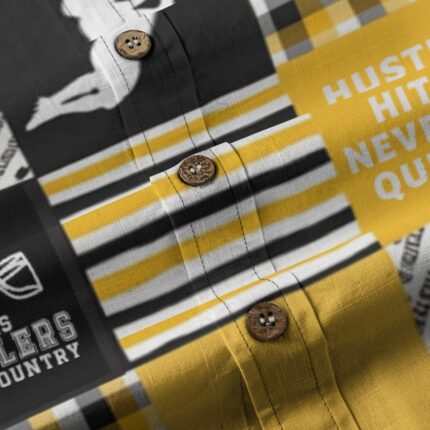 Pittsburgh Steelers Zubaz All-Over Print Men's Breathable Cotton Shirt|125GSM