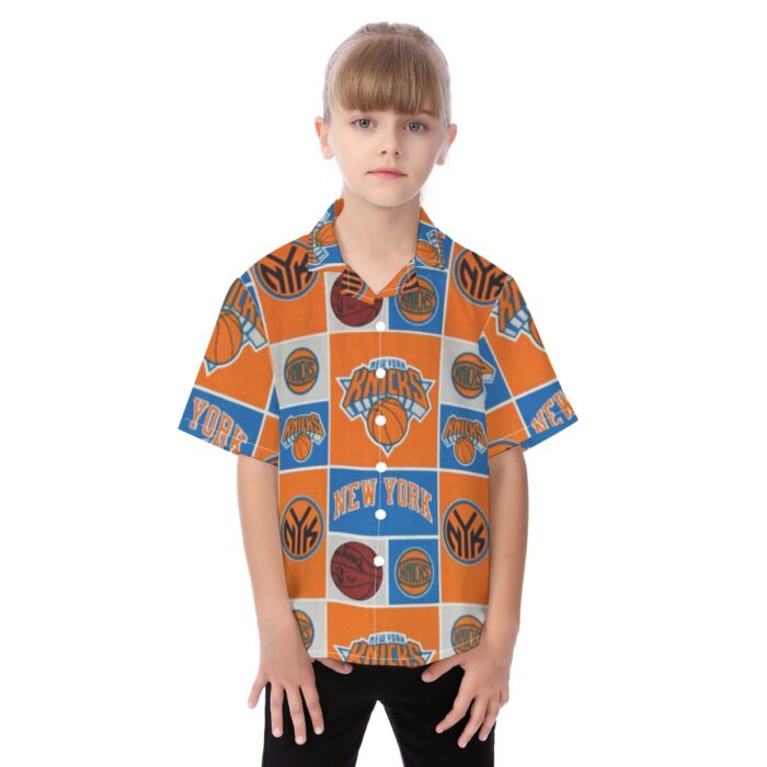 New York Knicks Kid's Hawaiian Vacation Shirt - Image 1