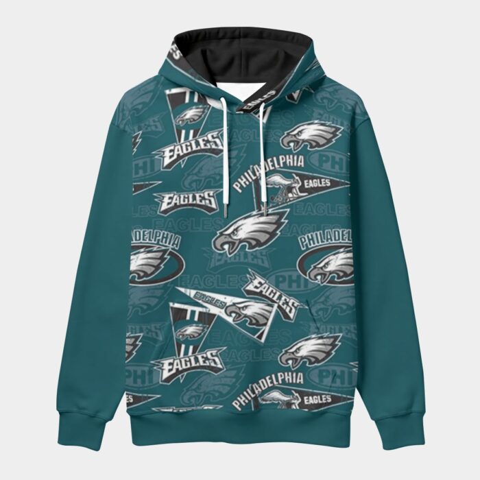 Philadelphia Eagles Zubaz All-Over Print Men's Pullover Hoodie - Image 1