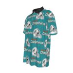 Miami Dolphins Zubaz All-Over Print Men's Lapel Zip Short Sleeve POLO