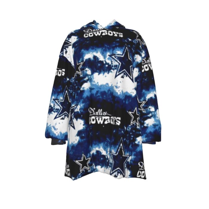 Dallas Cowboys Zubaz All-Over Print Women's Sherpa Fleece Hoodie Blanket - Image 3