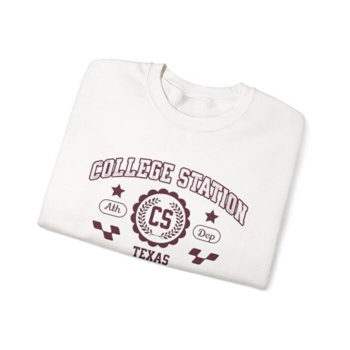 College Station Texas Sweatshirt - Unisex Vintage Athletic Crewneck sweater or hoodie - Image 3