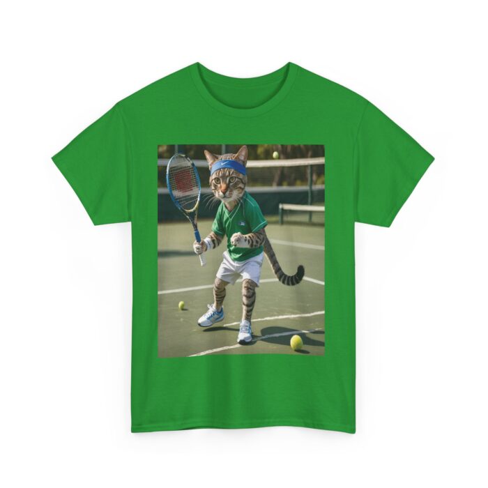 Funny Cat Tennis Unisex Heavy Cotton Tee, Sports Tee, Cat Lover Gift Playful Sports  Tennis Lovers Funny Animal - Image 11