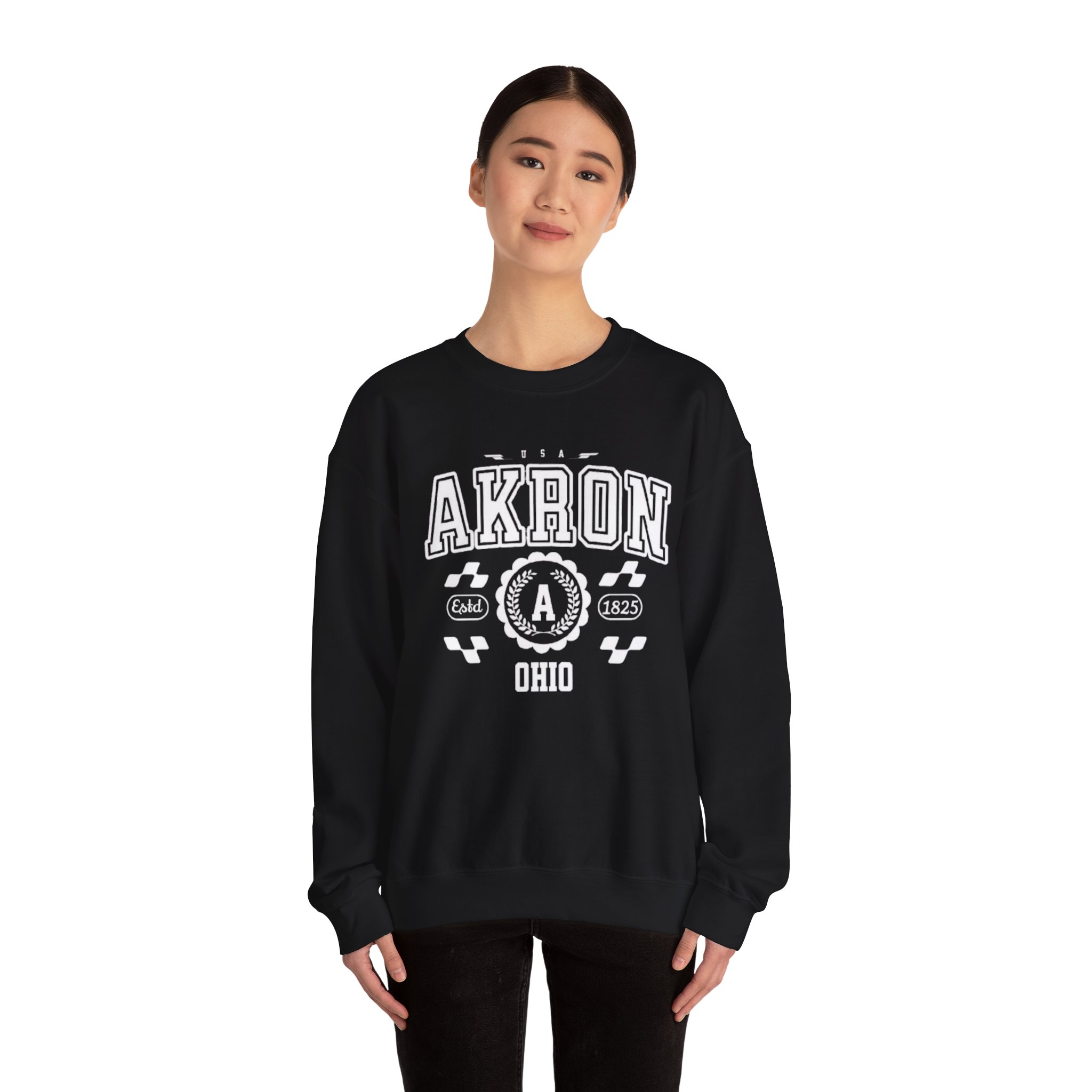 Akron Ohio athletic Vintage and Retro Style Crewneck Sweatshirt - Image 4