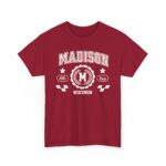 WI Vintage Athletic Sports Design Cotton Tee Madison Wisconsin T-Shirt - Image 35