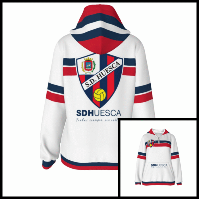 Sudadera con capucha SD HUESCA de forro polar de borrego para mujer y media cremallera - Image 1