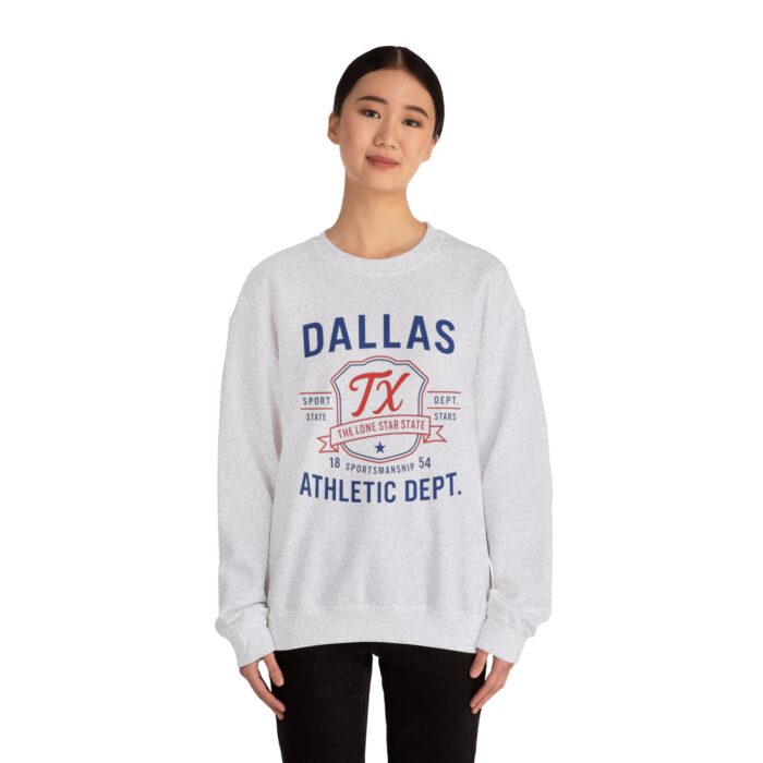Dallas TX Athletic Dept Crewneck Sweatshirt | Unisex Sporty Casual Wear & Texas Souvenir Gift - Image 4
