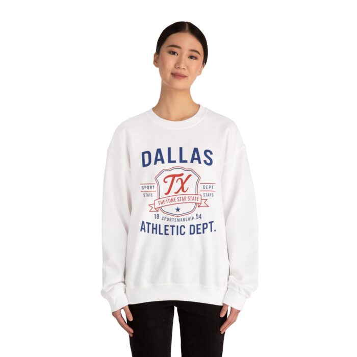 Dallas TX Athletic Dept Crewneck Sweatshirt | Unisex Sporty Casual Wear & Texas Souvenir Gift - Image 8