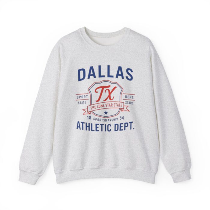 Dallas TX Athletic Dept Crewneck Sweatshirt | Unisex Sporty Casual Wear & Texas Souvenir Gift - Image 9
