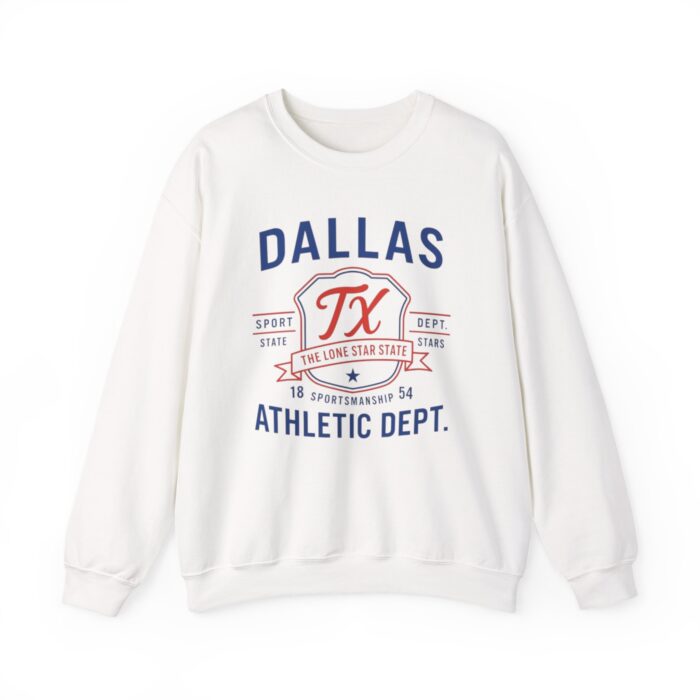 Dallas TX Athletic Dept Crewneck Sweatshirt | Unisex Sporty Casual Wear & Texas Souvenir Gift - Image 5
