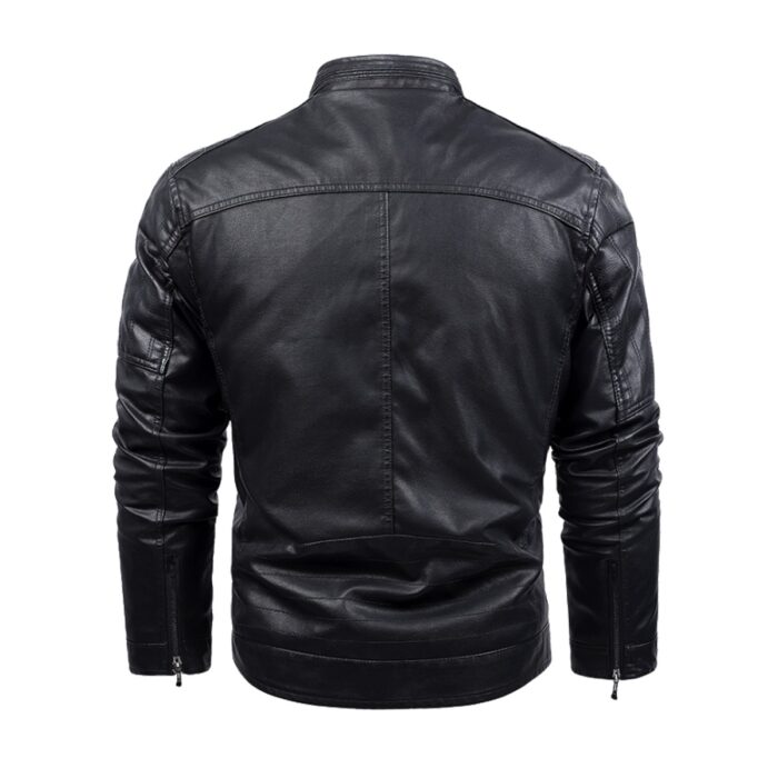 Buffalo Bills Plus Fleece  Zipper Leather Jacket (DTF) - Image 2
