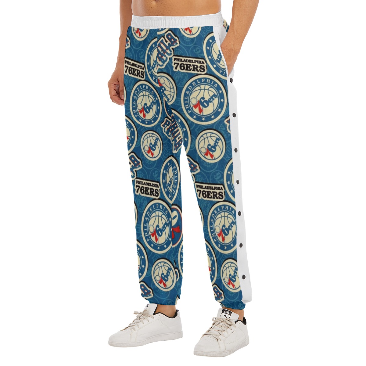 Philadelphia 76ers Basketball Sweatpants with Snap - Image 5