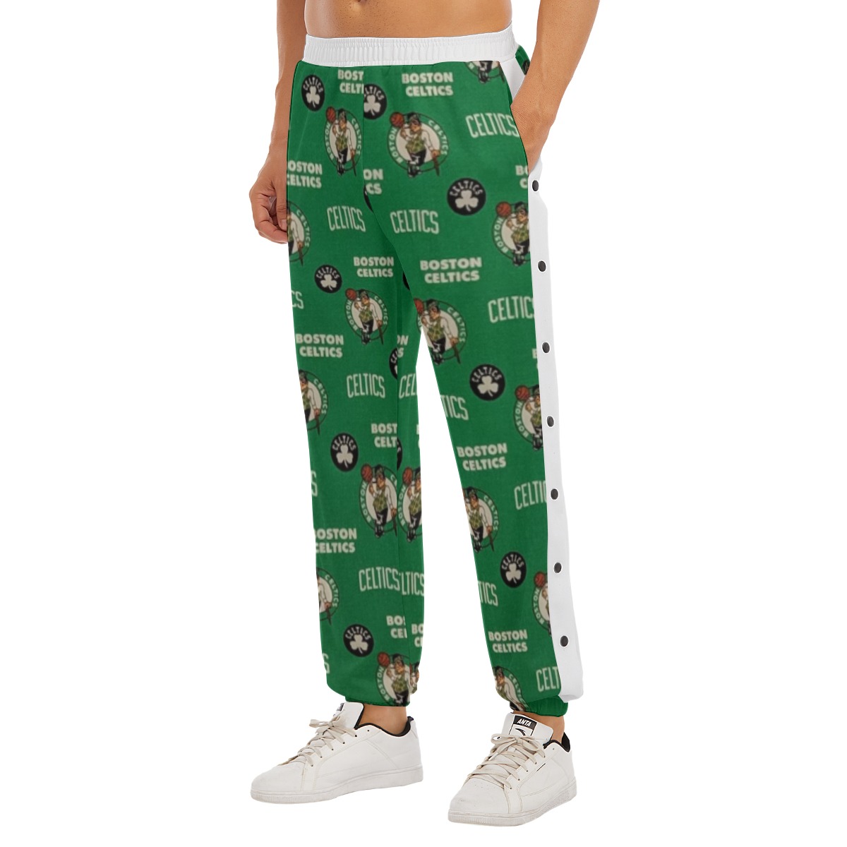 Boston Celtics Basketball Sweatpants with Snap - Image 6