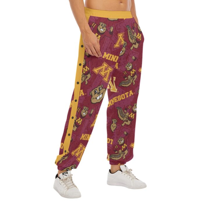 University of Minnesota Golden Gophers Basketball Sweatpants with Snap Buttons – Men’s Game Day Pant - Image 1