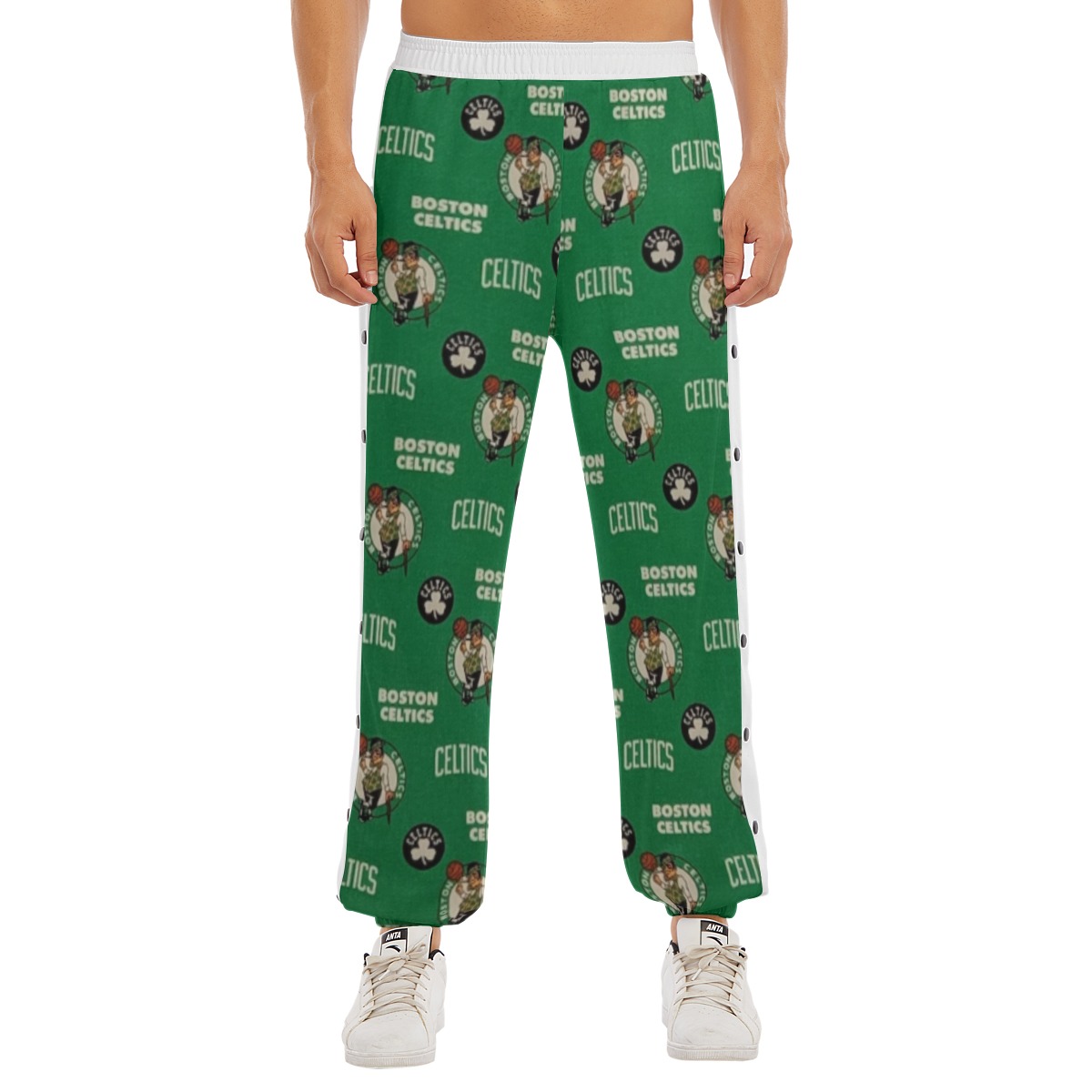 Boston Celtics Basketball Sweatpants with Snap - Image 5