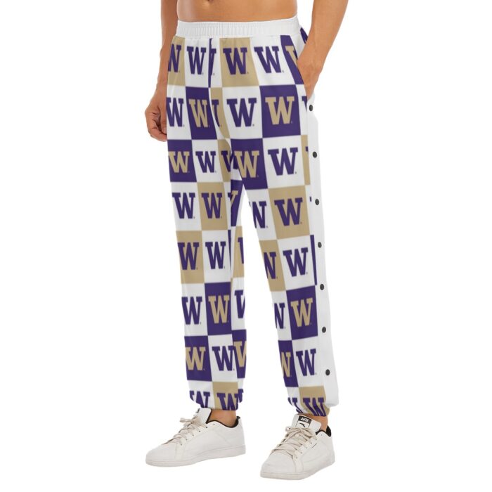 University of Washington Huskies Basketball Snap Sweatpants – Men’s Comfortable Game Day Pants - Image 4