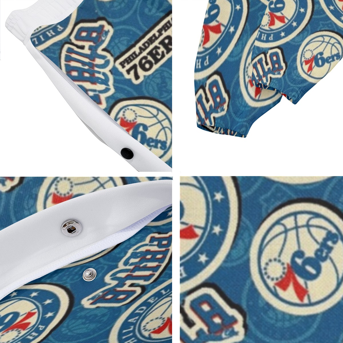 Philadelphia 76ers Basketball Sweatpants with Snap - Image 4