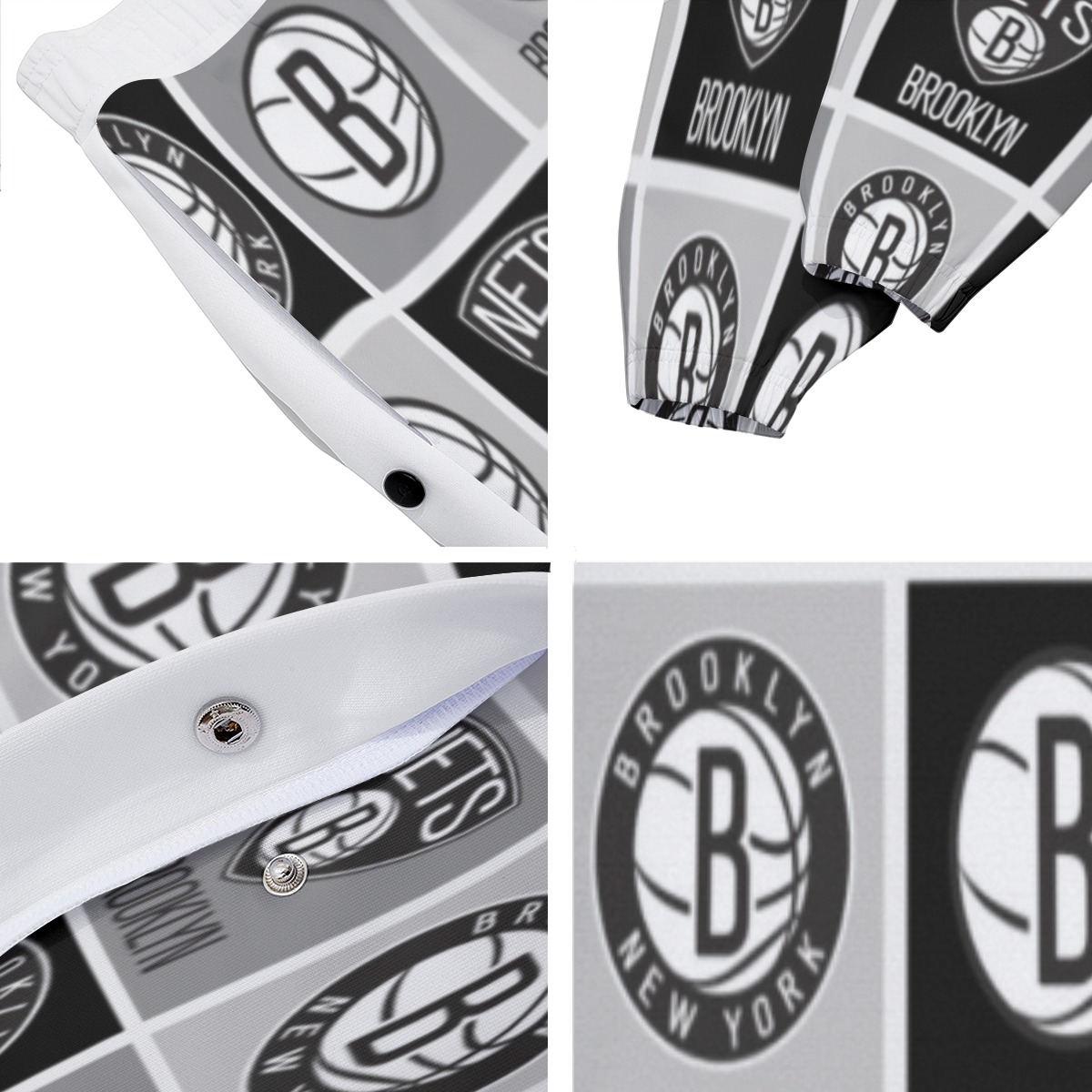 Brooklyn Nets Basketball Sweatpants with Snap - Image 5