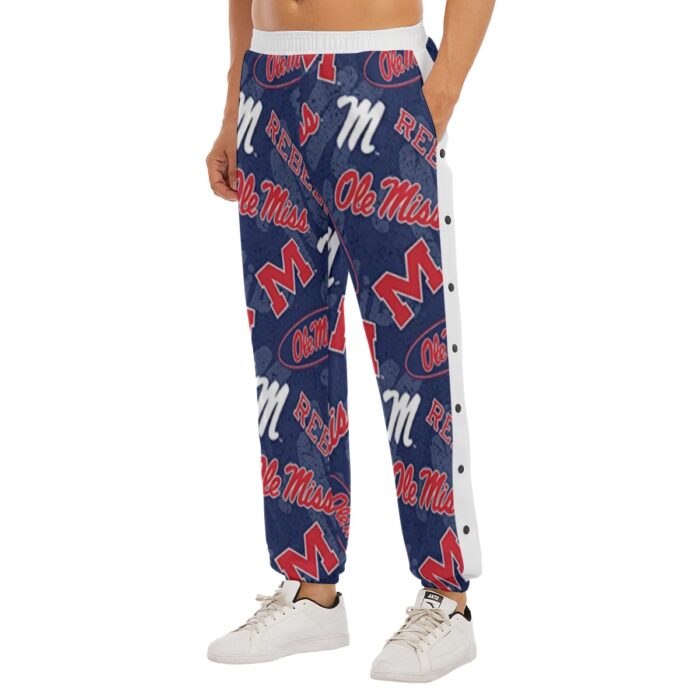 Ole Miss Rebels Basketball Snap Sweatpants – Men’s Comfortable Game Day Pants - Image 4