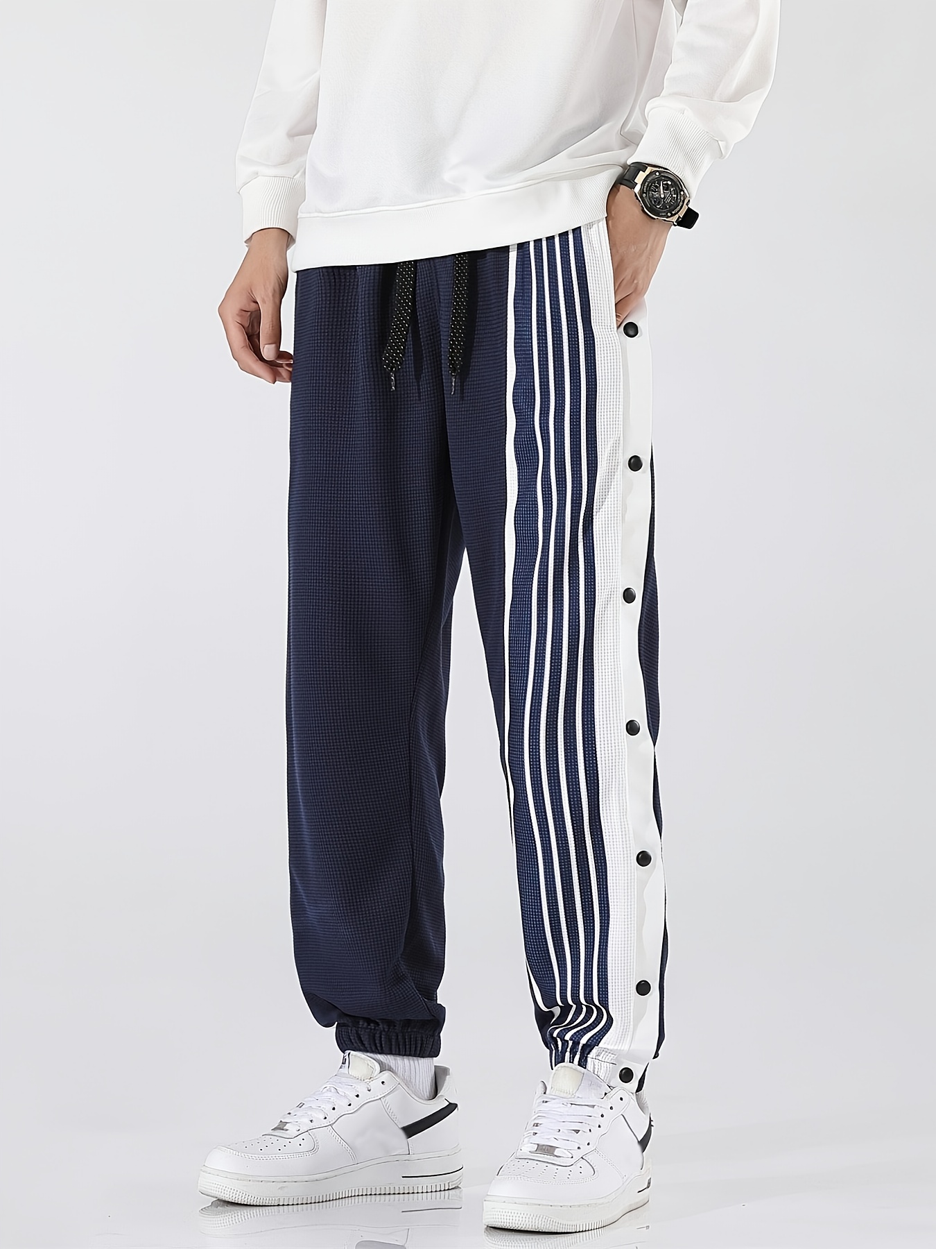 Men'S Breathable Knit Joggers - Navy - Image 3