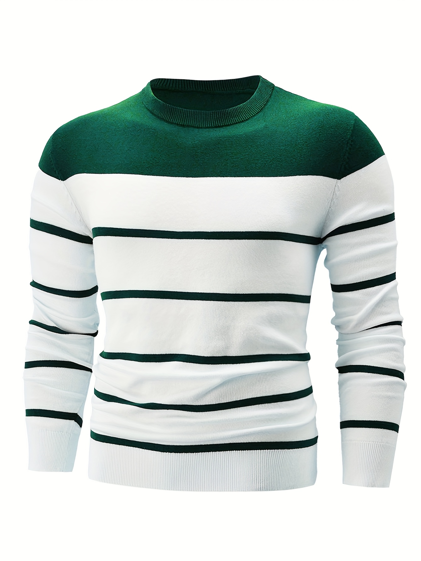 Men'S Cozy Striped Crew Neck Sweater - Image 9