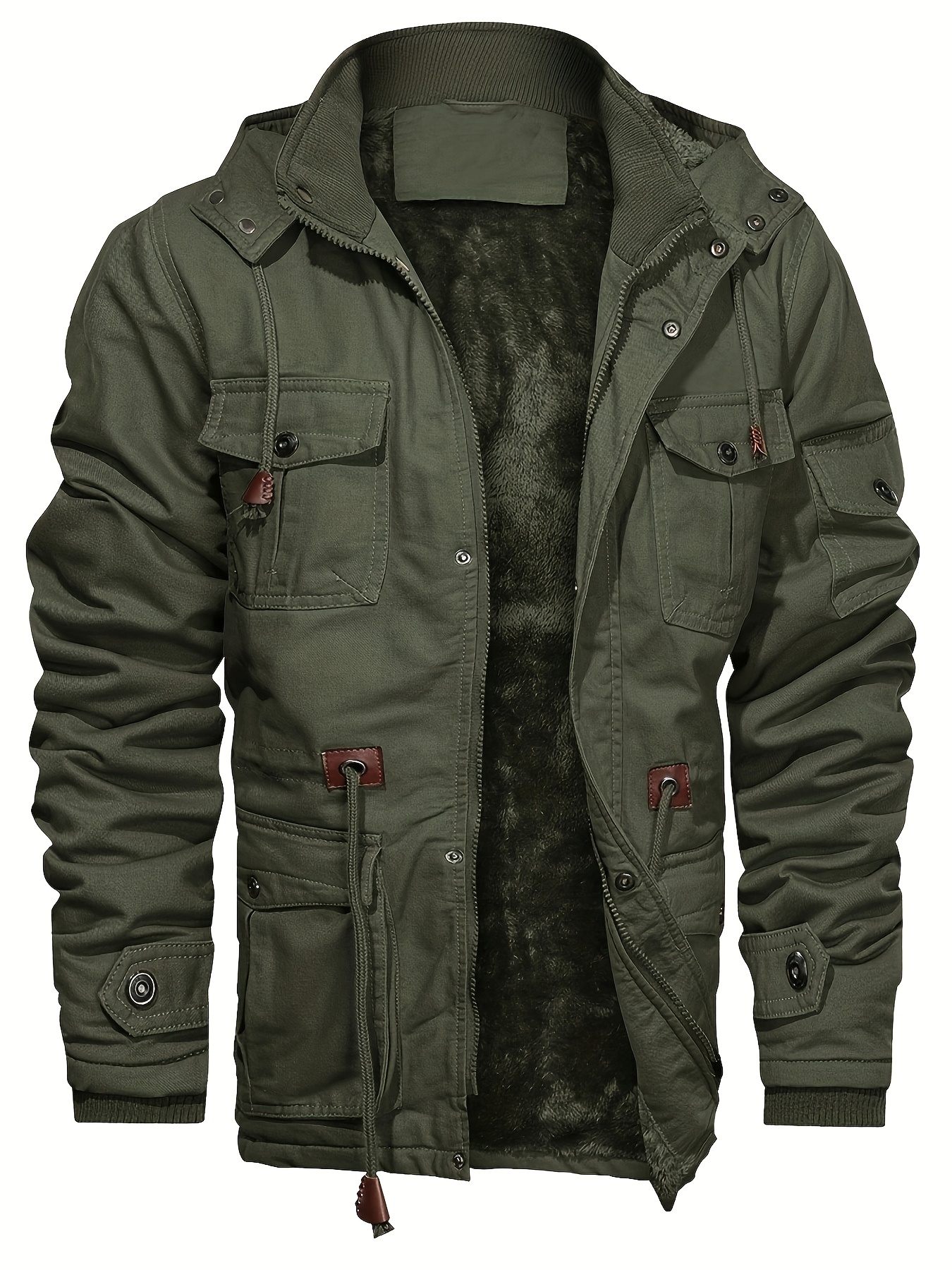 Men's Thick Winter Hooded Jacket Work - Image 4