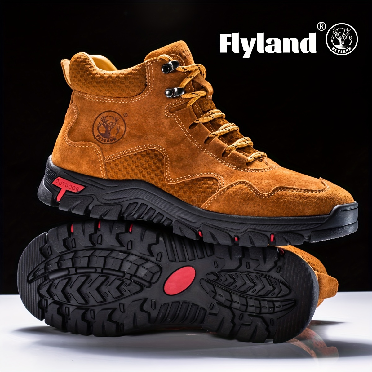 FLYLAND Men's Handmade Genuine Ankle Boots
