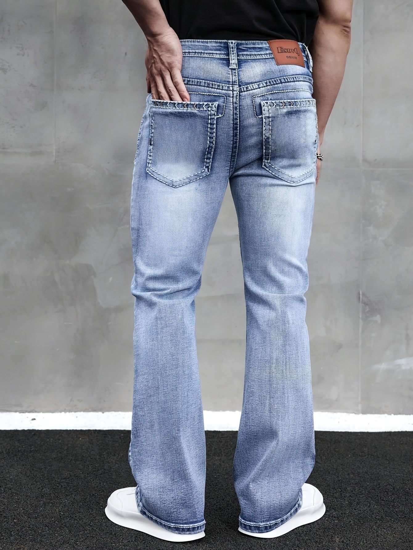 ESDVQ Men's Slim-Fit Vintage Washed Light - Image 4