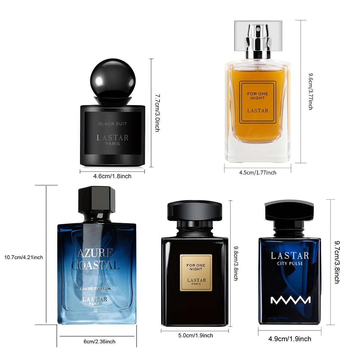 5 Bottles, Men's Perfume Set, Classic - Image 4