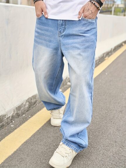 Men'S Casual Straight-Leg Jeans - Loose