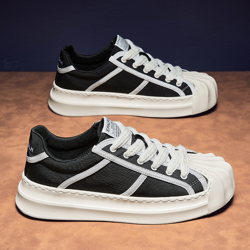 Men'S Retro Shell-Toe Sneakers - Black - Image 6