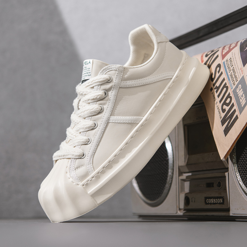 Men'S Retro Shell-Toe Sneakers - Black - Image 10